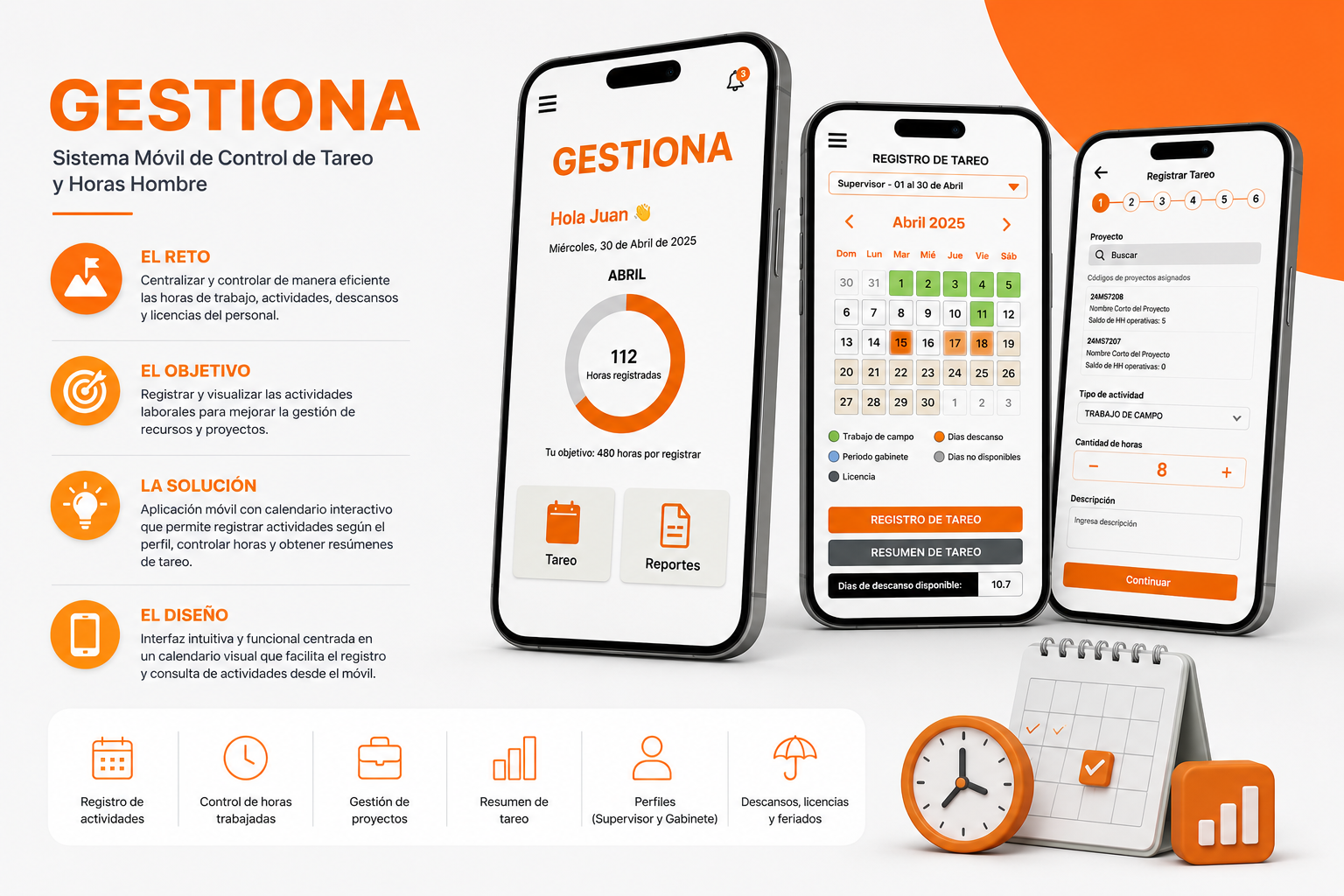 Interfaz de GESTIONA APP